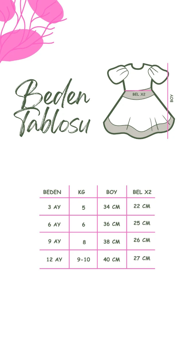 LOUISE Fiyonk Yaka Uzun Kollu Bayramlık Özel Gün Kız Bebek Elbise - BEJ