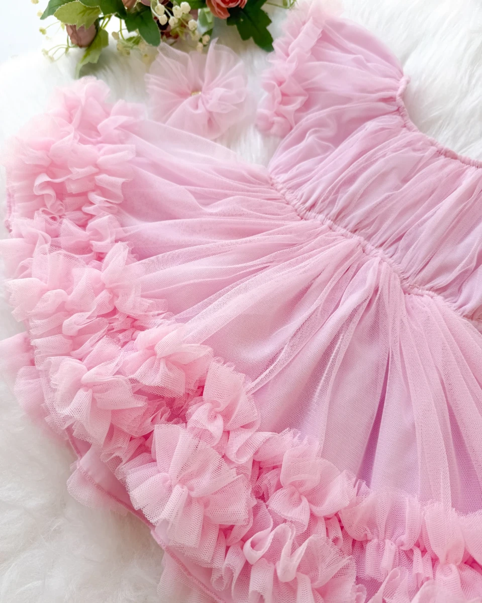 Mabel Kabarık Tütü Kız Çocuk Elbisesi - PEMBE