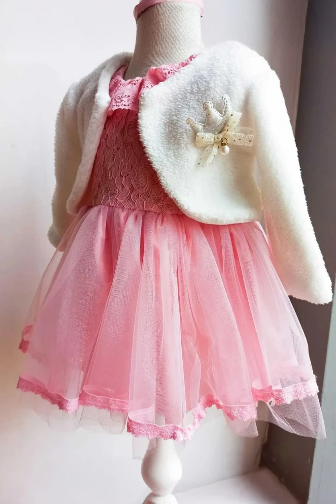 Lily Kız Çocuk Elbise - PEMBE