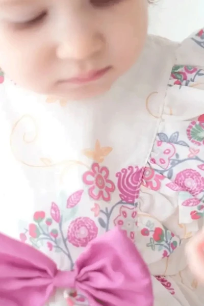 Kelly kız bebek bayramlık özel gün doğum günü romper - FUŞYA