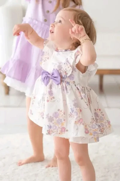 Kelly kız bebek bayramlık özel gün doğum günü romper - LİLA