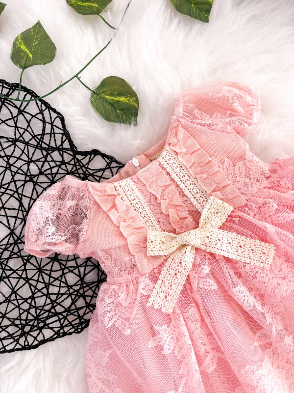 Manolya Kız Çocuk Elbise - PEMBE