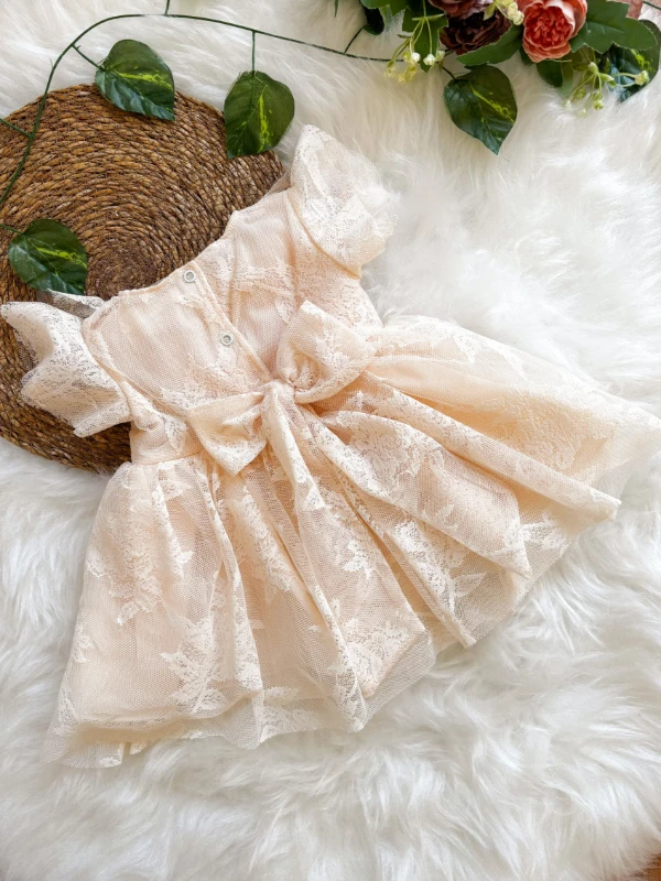 Yasemin Kız Bebek Elbise - EKRU