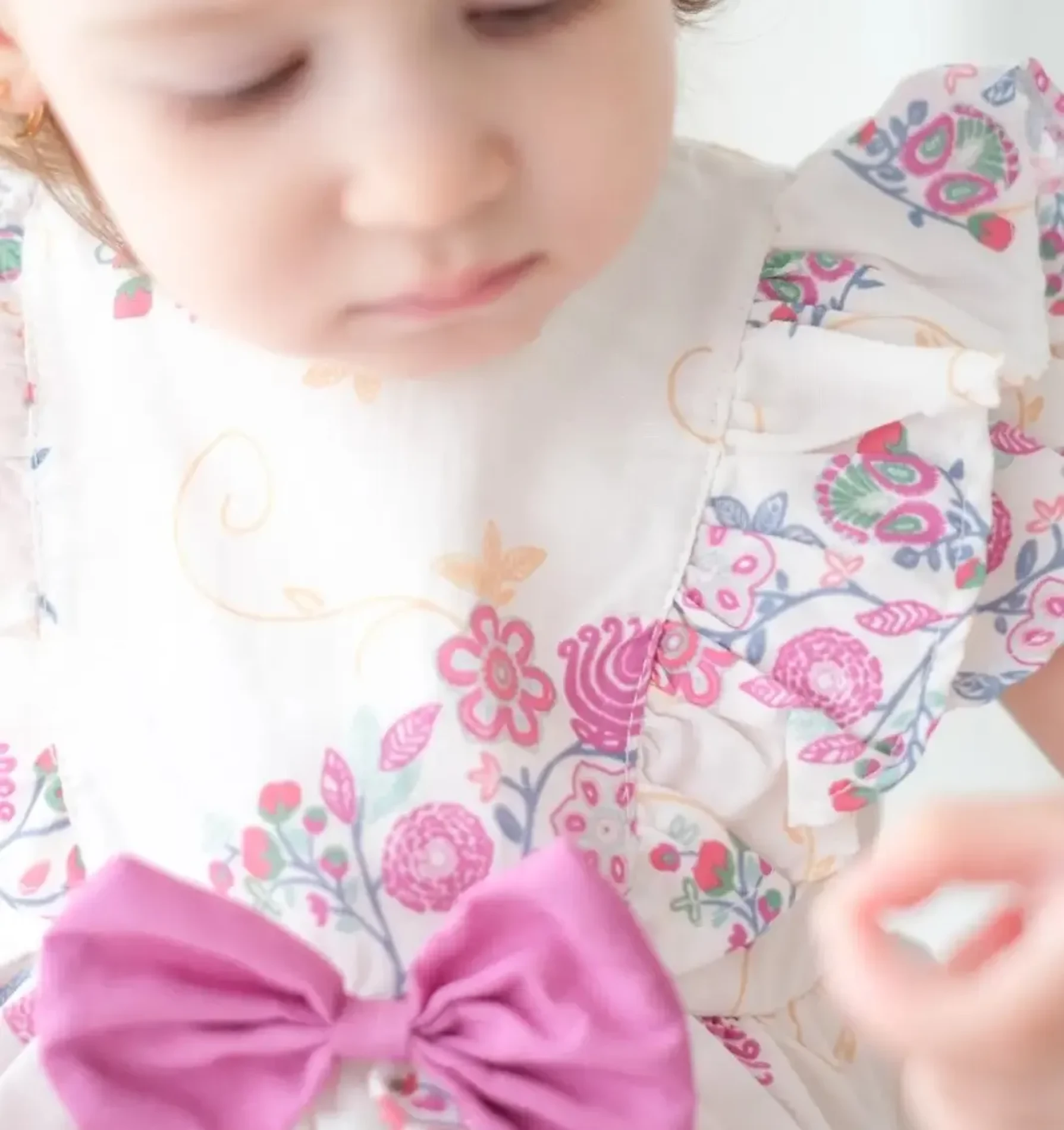 Kelly Çiçek Desenli Kız Bebek Romper - FUŞYA