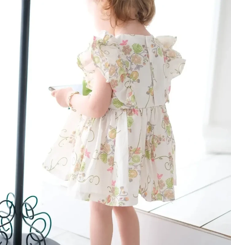 Kelly Çiçek Desenli Kız Bebek Romper - YEŞİL
