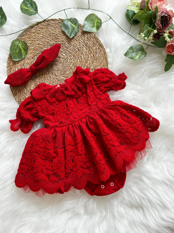 Ada Kız Bebek Romper - KIRMIZI