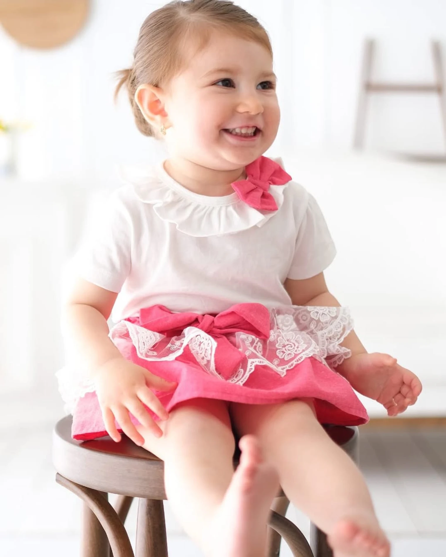 Berry Etekli Bebek Takım - PEMBE