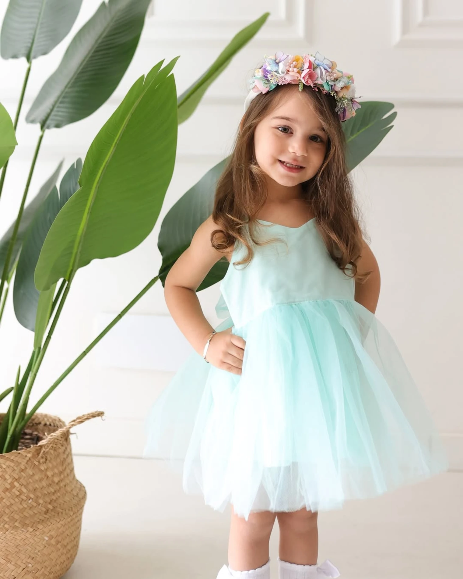 Elina Bebek Tütü Elbisesi - SU YEŞİLİ