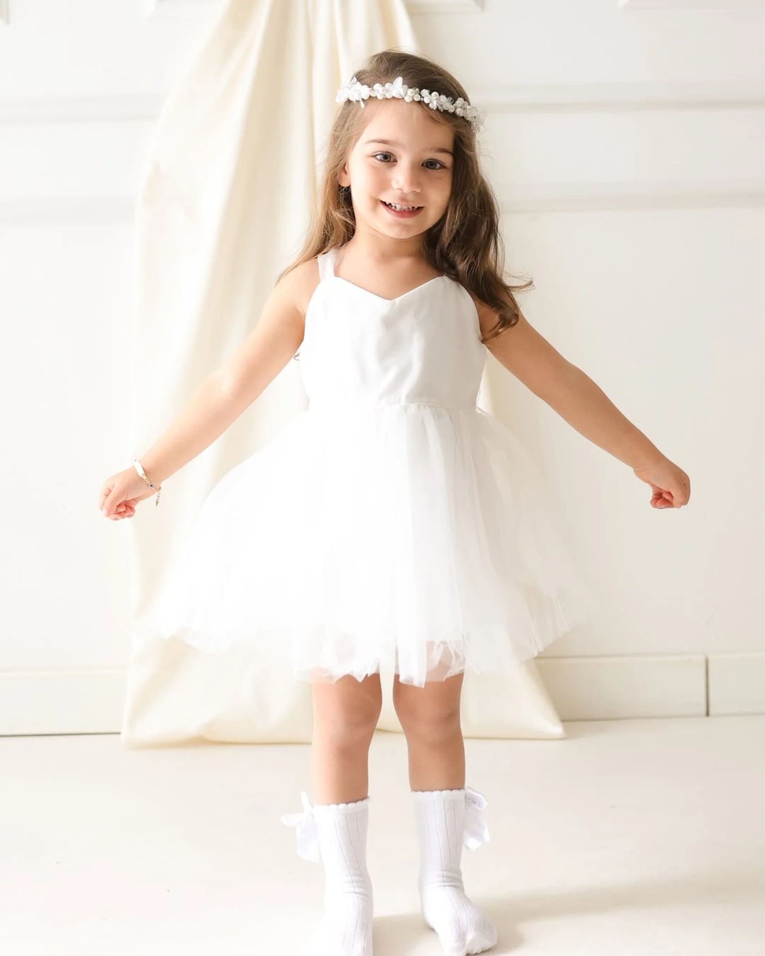 Elina Bebek Tütü Elbisesi - BEYAZ
