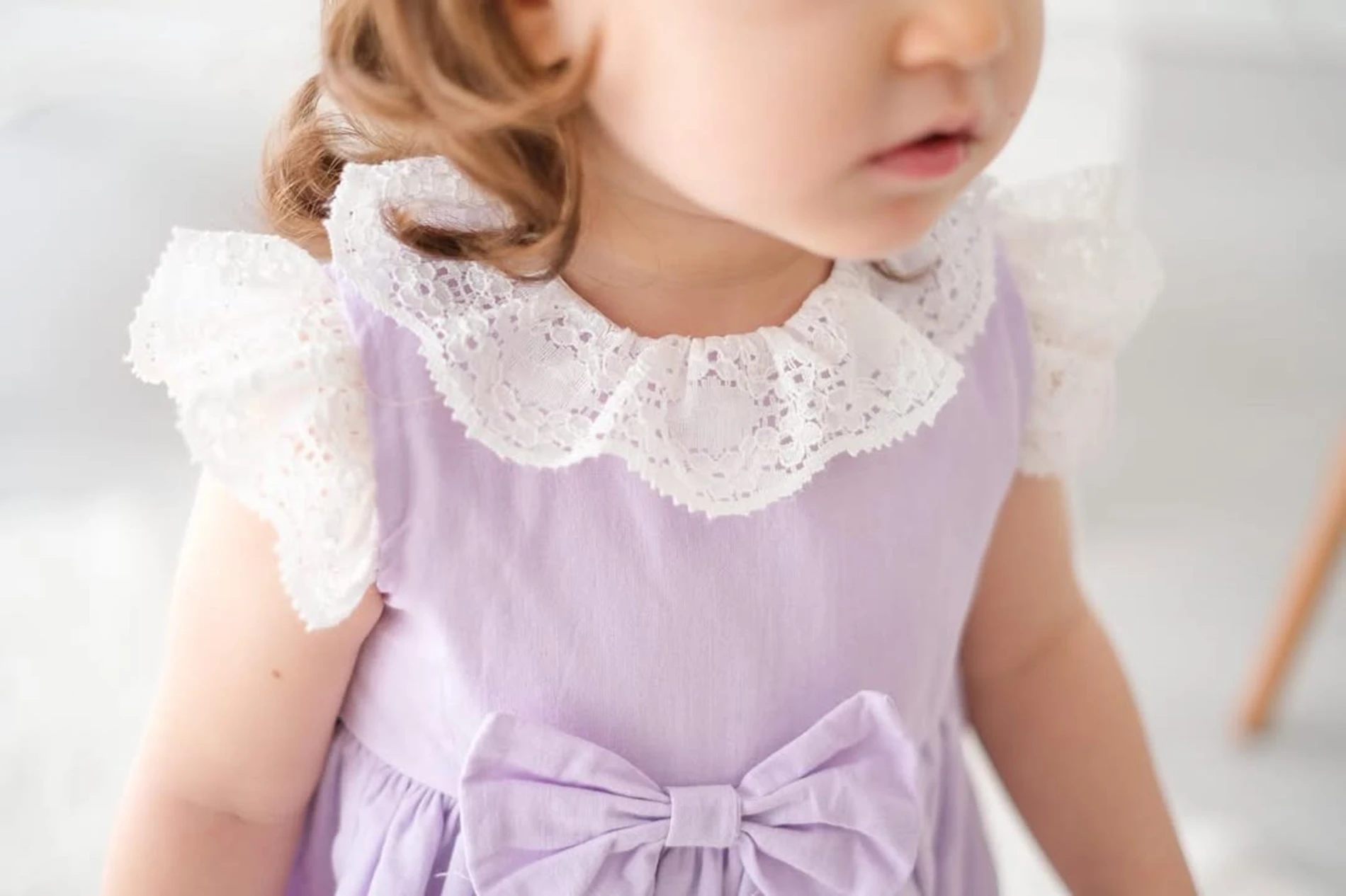 Dolly Fiyonklu Fırfırlı Bebek Romper - LİLA