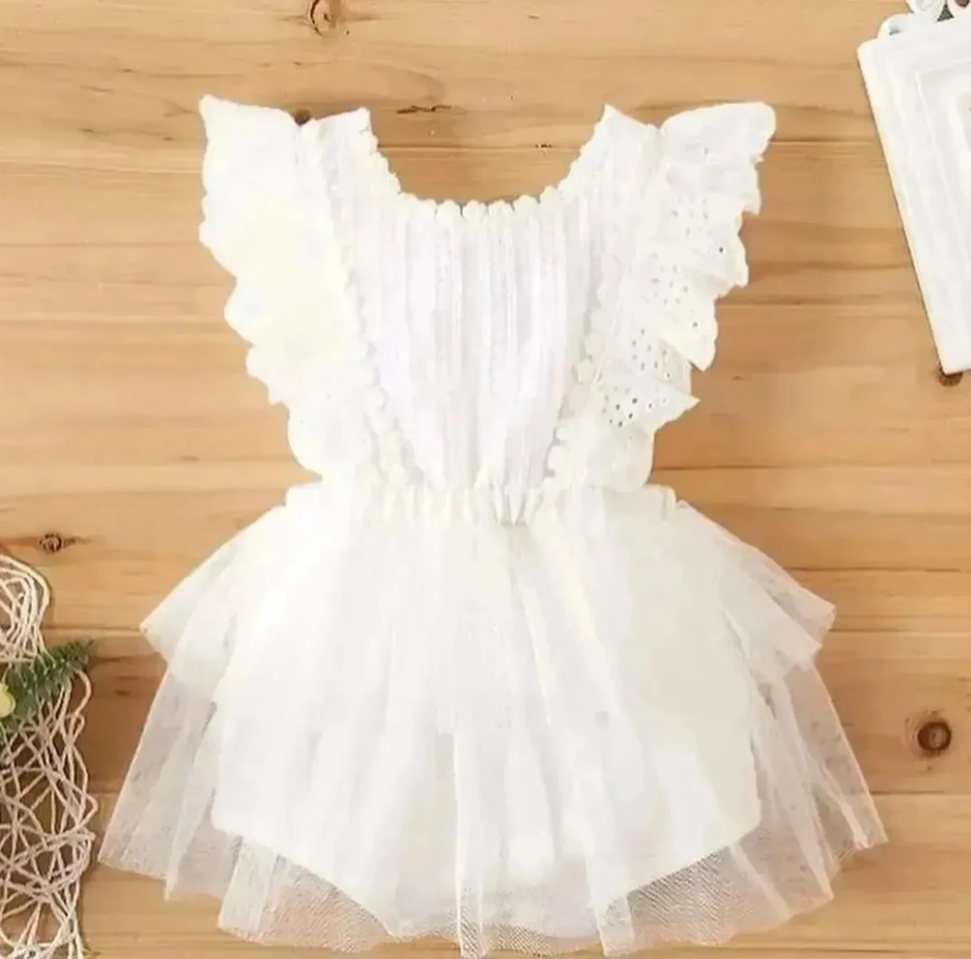 Angel Tütü Bebek Romper - BEYAZ