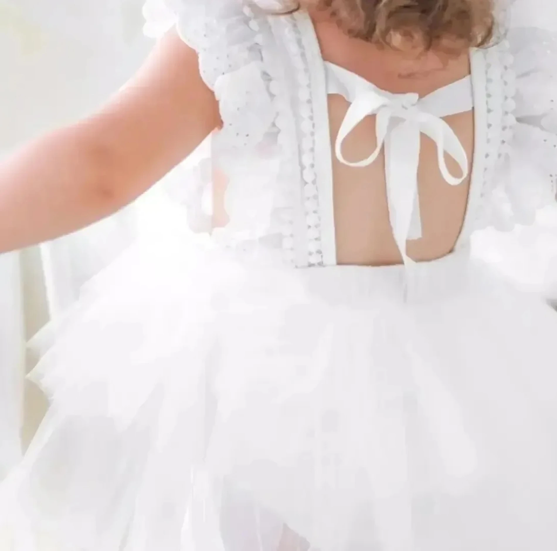 Angel Tütü Bebek Romper - BEYAZ