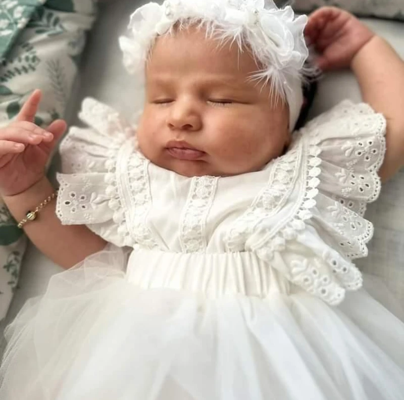Angel Tütü Bebek Romper - BEYAZ