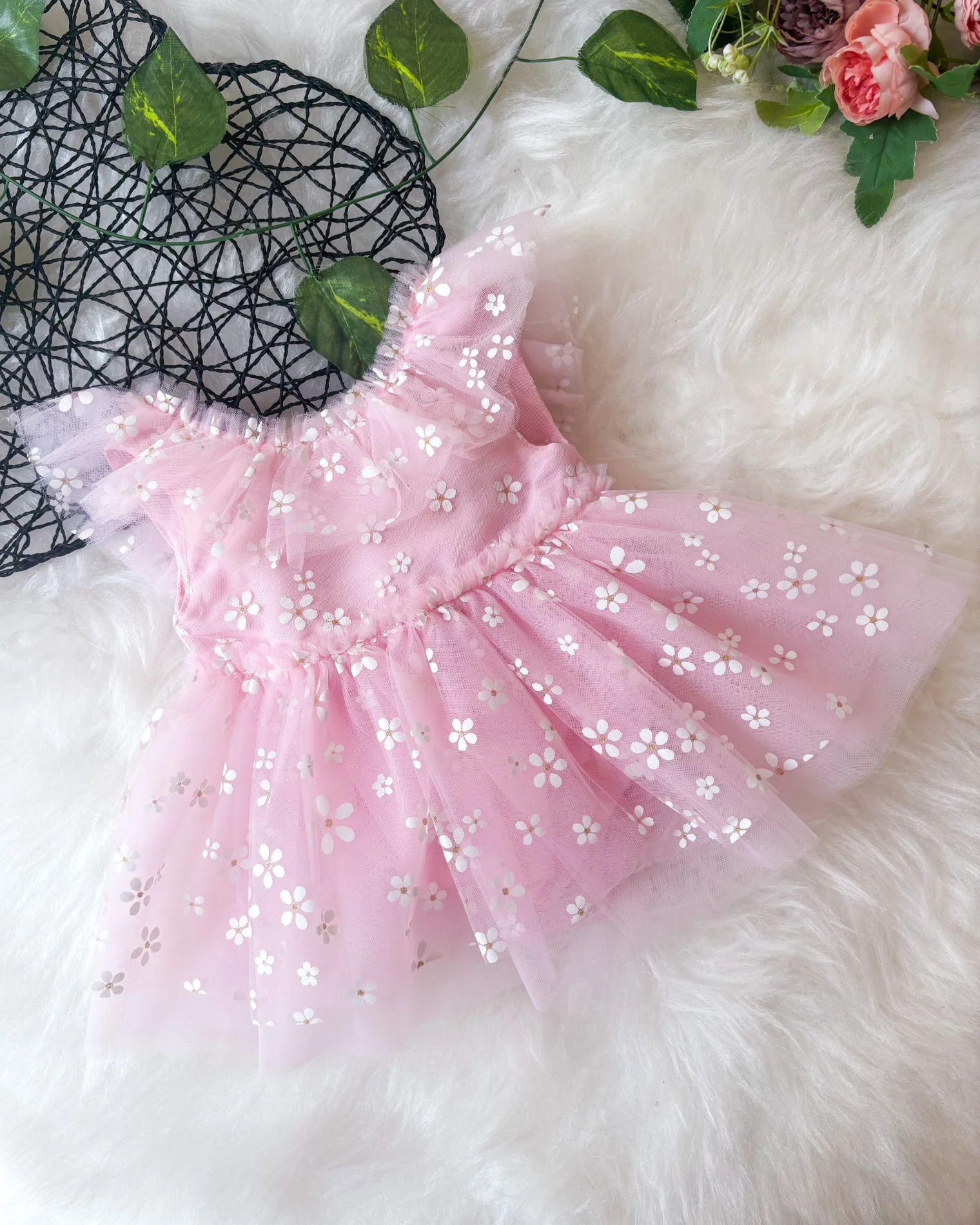 Dora Papatya Kız Bebek Romper - PEMBE