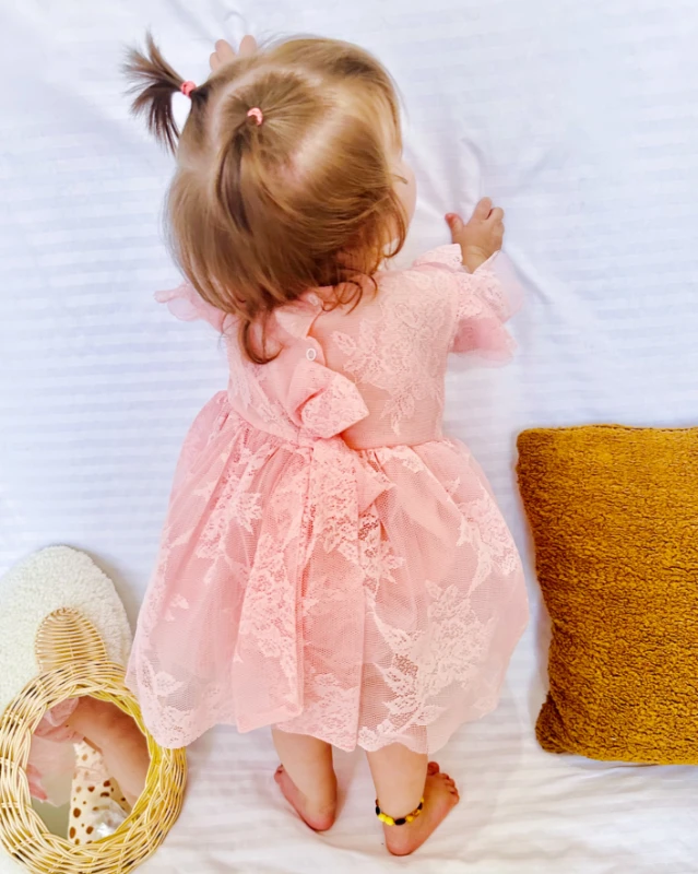 Yasemin Kız Bebek Elbise - PEMBE