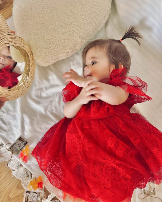 Yasemin Kız Bebek Elbise - KIRMIZI