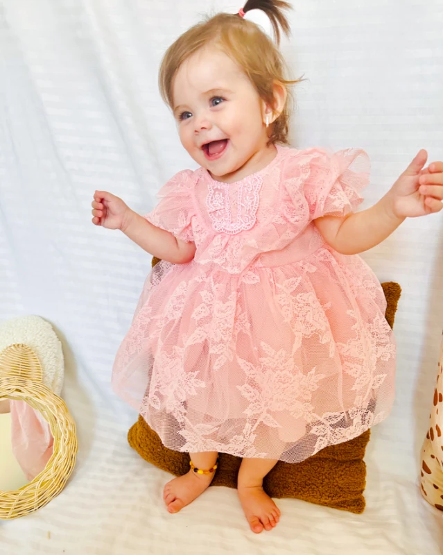 Yasemin Kız Bebek Elbise - PEMBE