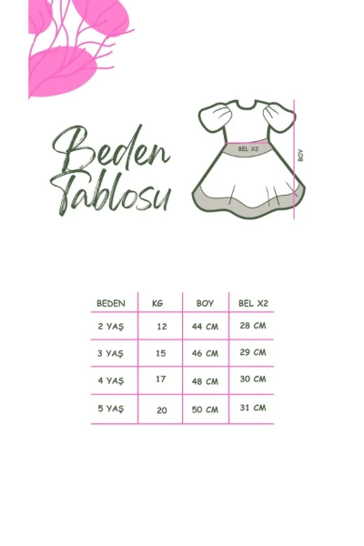 Kalp Detaylı Kız Çocuk Elbise - PEMBE