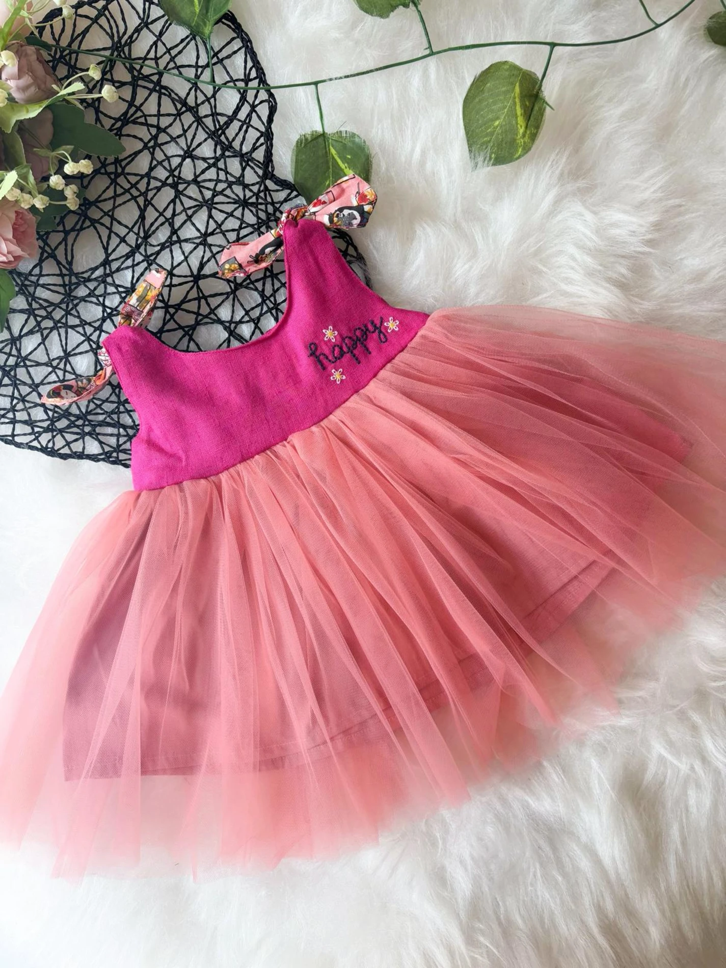 Happy Kız Bebek Elbise - PEMBE