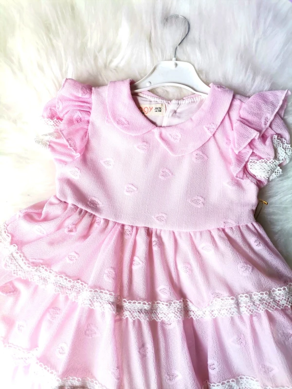 Ocean kız çocuk elbise  - PEMBE