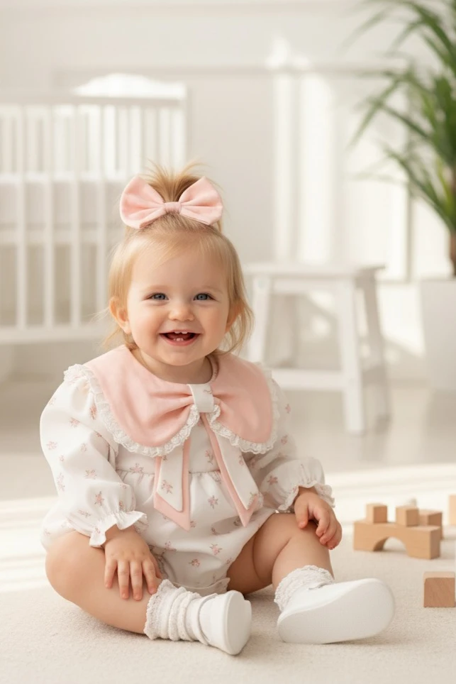 lana kız bebek çıtır çiçek desenli romper tulum - SOMON