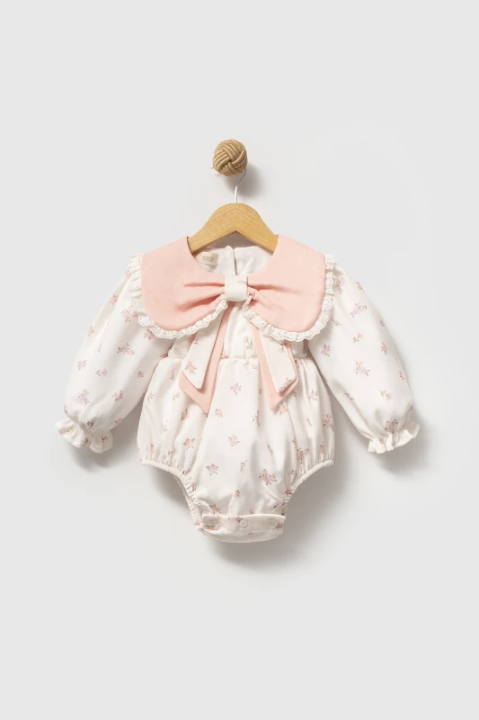 lana kız bebek çıtır çiçek desenli romper tulum - SOMON