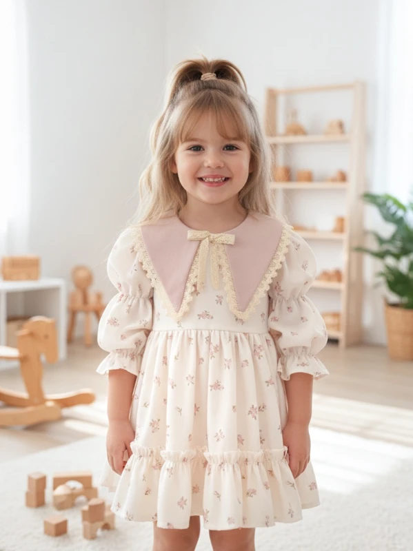 bianca kız çocuk vintage özelgün doğumgünü elbise - PUDRA