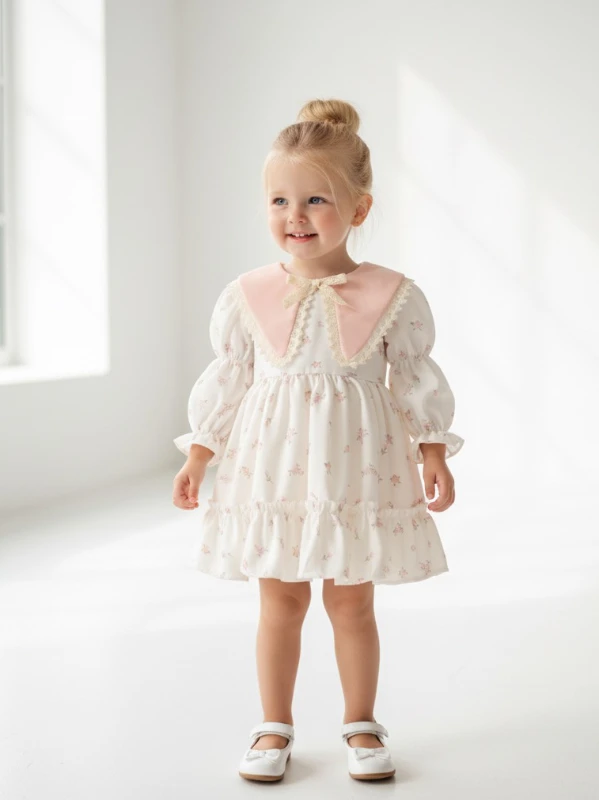 bianca kız çocuk vintage özelgün doğumgünü elbise - PEMBE