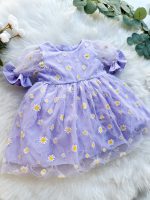 Lila Papatya Özel Gün Doğum Günü Bayramlık Kabarık Elbise - Görsel 4