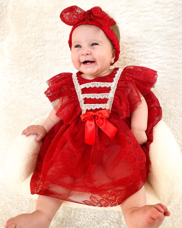 Liya Bandanalı Kız Bebek Romper - Görsel 2