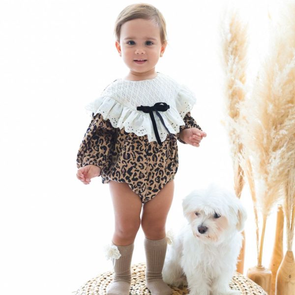 Stella Kız Bebek Leopar Romper