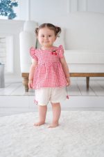 Kiraz detaylı kız bebek takım - Görsel 7