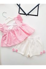 Kiraz detaylı kız bebek takım - Görsel 2