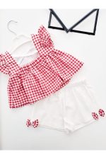 Kiraz detaylı kız bebek takım - Görsel 6