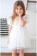 Papatya Kız Çocuk Elbisesi Özel Gün Düğün Doğum Günü