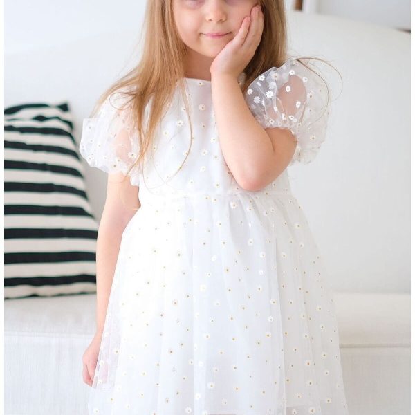 Papatya Kız Çocuk Elbisesi Özel Gün Düğün Doğum Günü