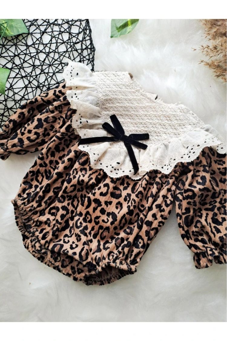 Stella Kız Bebek Leopar Romper - Görsel 2