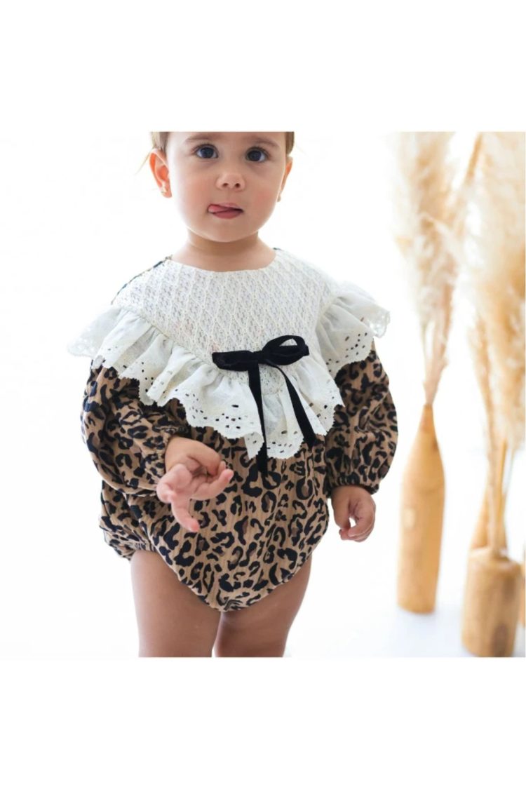 Stella Kız Bebek Leopar Romper - Görsel 3
