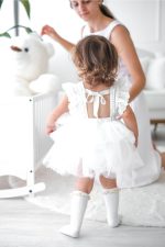 Tül Detaylı Bebek Rumper Takım