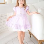 Alessi Mini Fırfır Detaylı Keten Kız Çocuk Elbise