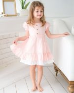 Alessi Mini Fırfır Detaylı Keten Kız Çocuk Elbise - Görsel 3