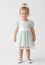 Emma Kız Çocuk Güpür Detaylı Elbise - Görsel 2