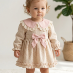 BETTY Kız Bebek Uzun Kollu Dantel Yaka Detaylı Özel Gün Bayramlık Elbise