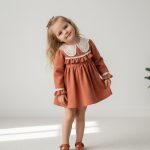 MILLA Dantel Yakalı Vintage Uzun Kollu Bayramlık Özel gün Kız Bebek Elbise