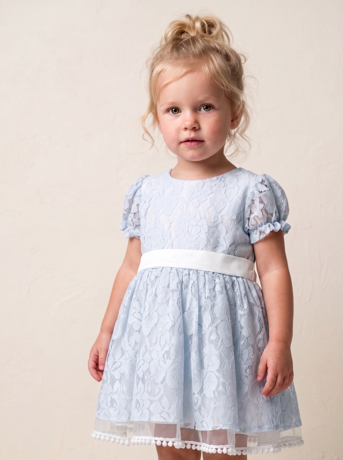 Emma Kız Çocuk Güpür Detaylı Elbise - Görsel 3