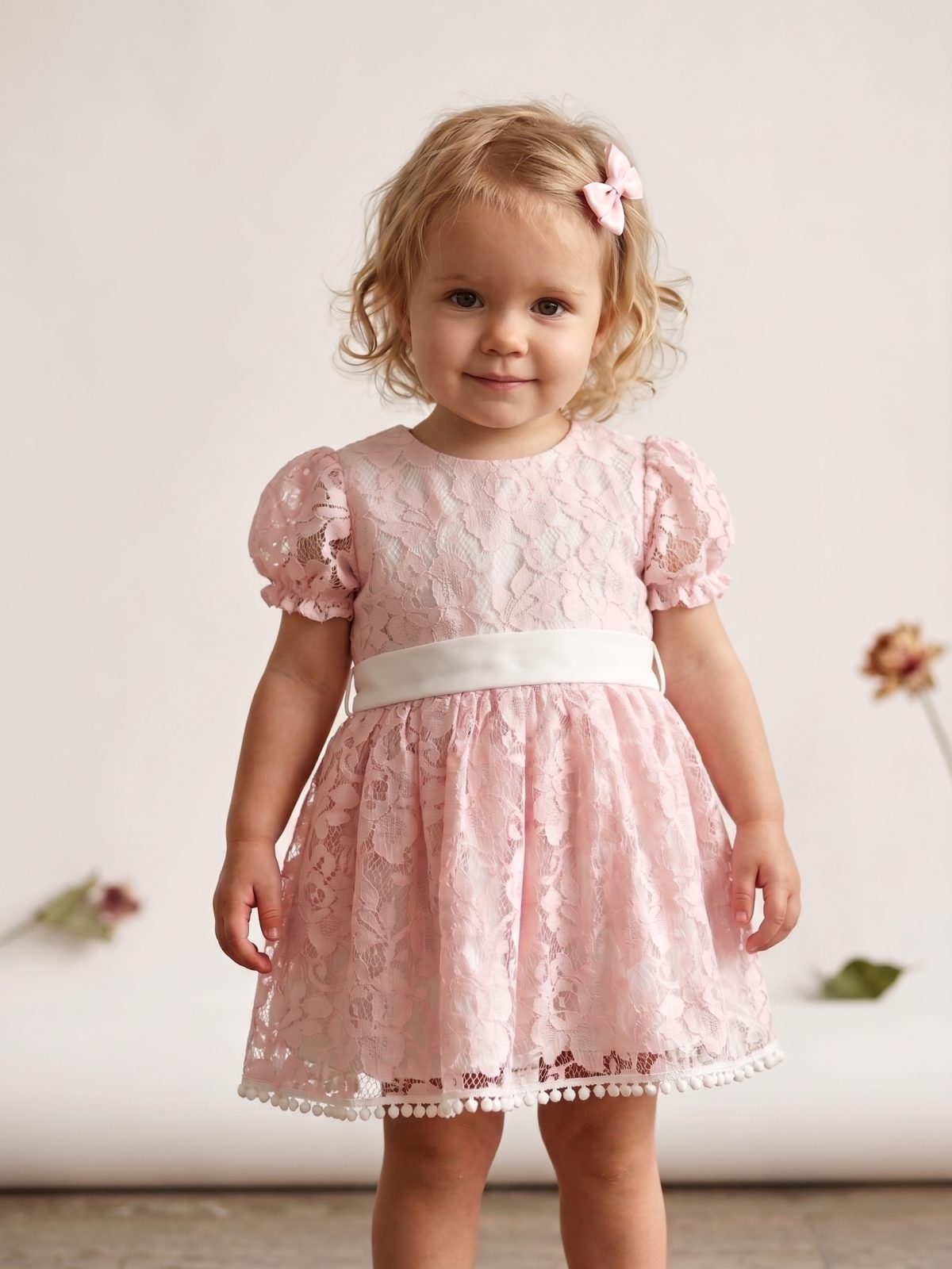 Emma Kız Çocuk Güpür Detaylı Elbise - Görsel 4