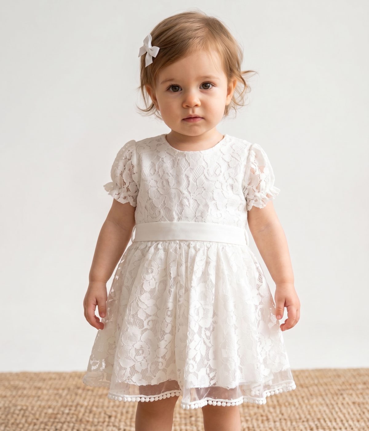 Emma Kız Çocuk Güpür Detaylı Elbise - Görsel 6