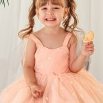 Silvia Papatya Doğum Günü Özel Gün Kız Çocuk Elbise