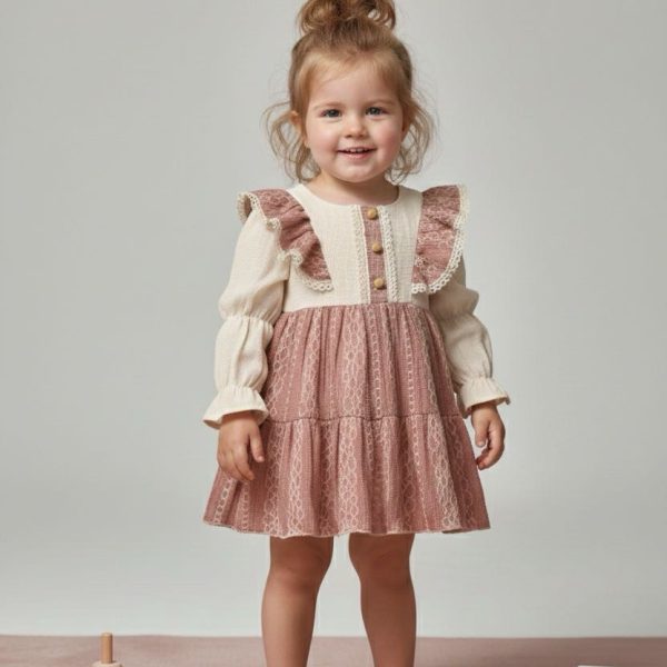 CASEY Bayramlık Uzun Kol Etekli Özel gün Kız Çocuk Elbise