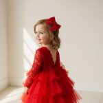 LORA Kalp Detaylı Tokalı Tül Etekli Özel Gün Bayramlık Kız Çocuk Elbise